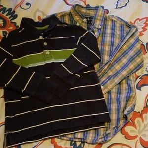 Lot of 2 boys long sleeve shirts size 5/5t